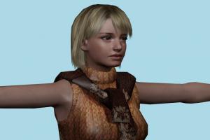 RE Ashley Resident-Evil, RE4, Ashley, resident, evil, female, girl, woman, people, xna, characters, rigged